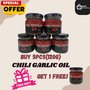 Reseller Package Buy 5 Get 1 Free of chili garlic oil 120g healthy choice spicy flavor