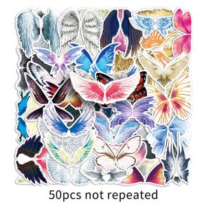 50pcs Original Cartoon Wings Sticker Small Fresh Creative Cute Graffiti Decals Waterproof Decorative Laptop Luggage Sticker
