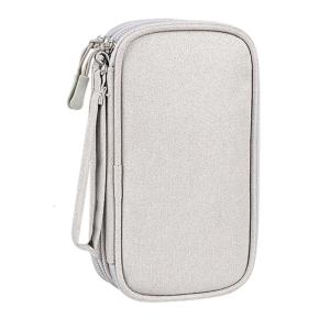 Portable Double Layer Travel Carry Case Electronic Organizers Pouch for Cable Earphone Memory Storage Bag