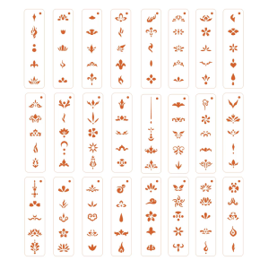 Asian Styles Forehead Stencil Decoration Template Flexible Pet Materials Hollow Floral Design for Stage Performances