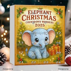[COD] zhangyuqing Elephant Christmas Countdown Wonders 2025 24 Days Acrylic Christmas Advent Calendar With Mini Elephant Ornaments