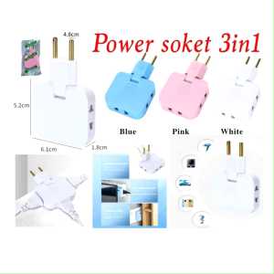 Power Soket 3in1 / Power Socket Extention Plug Lipat / Colokan Lipat 3in1