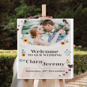 PAPAN KAYU NAMA WELCOME SIGN PRINTING WEDDING ENGAGEMENT/ LAMARAN HIASAN DINDING HADIAH/KADO