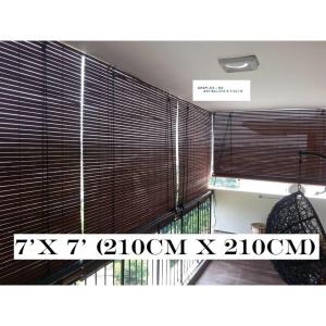 QIAN JIA-QJ Wooden blinds 7(W) x 7(H) Outdoor(Walnut)