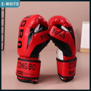 E-WOITD Kids 6oz Professional Boxing Training Sparring Gloves PU Leather Kids Breathable Muay Thai Punching Karate Training Gloves
