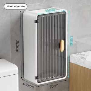 HALOO Wall Mounted Tissue Box - Waterproof Toilet Paper Holder No Drill Bathroom Storage Organizer | Kitchen/Bathroom