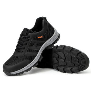 Onesunnys รองเท้าเซฟตี้หัวเหล็กคุณภาพสูง ตาข่ายระบายอากาศเพื่อความปลอดภัยป้องกันการกระแทกรองเท้าประกันแรงงาน รองเท้าเดินป่ากลางแจ้งแบบสบาย ๆ