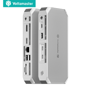 Yottamaster 40Gbps Thunderbolt 4 Dock [Intel Certified] 12 in 1 USB C Thunderbolt Hub with 85W PD Charging for MacBook Dual Monitor Single 8K or Dual 4K HDMI DP Ethernet Audio SD/TF Docking Station