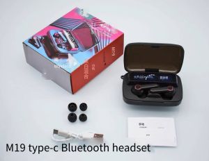 Bluetooth headset M100 large screen running horse light digital display with mobile power supply with digital display motion in-ear