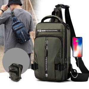 CHUAN Waterproof Sling Crossbody Bag Anti-theft Nylon With USB Charger Port High Quality Lightweight Shoulder Bags Hiking