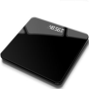 Timbangan Badan Digital Kaca dewasa 180kg Hitam 26x26 cm Desain Elegan