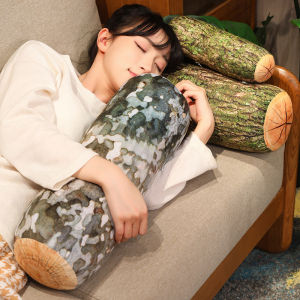 JOJO CASTLE Simulated Wooden Stump Plush Pillow 50/70/90/110cm Cylindrical Tree Plushie Peluche Nap Head Support Sleeping Companion Kids Gift