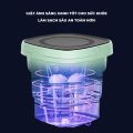 Máy Giặt Mini Cho Bé Máy Giặt Đồ Mini Gấp Gọn Di Động Vắt Khô Khử Khuẩn Bằng Ánh Sáng Xanh Đèn. 
