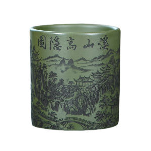 壶芝宴宜兴原矿紫砂杯绿泥主人杯金鸡杯竹节茶具茶杯手工