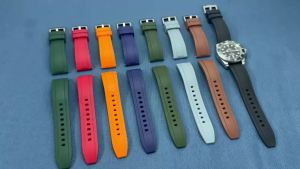 Waterproof Quick Release FKM Watch Bands Soft Rubber Replacement Watch Straps Stainless Steel Buckle 19mm 20mm 21mm 22mm2026