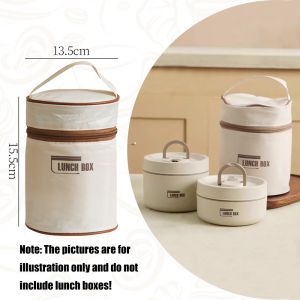 【Sg Local】Microwaveable 304 Stainless Steel Lunch Box Round Insulated Box Food Storage Box Sealed Thermos Food Container