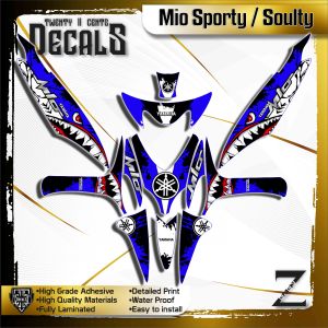 Yamaha mio sporty / soulty Decals High-Quality Stickers (shark)