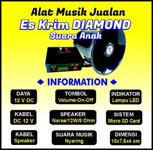 Ampli Alat Musik Jualan Es Krim Diamond Suara Anak Alat Musik Untuk Jualan Keliling Es Krim Diamond