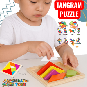 TERATAITOYS - Mainan Edukasi Puzzle Tangram / Mainan Tangram / Mainan Puzzle Kayu / Montessori Tangram 7 Pcs