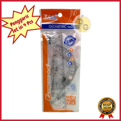 PENGGARIS RULER SET ISI 4 / GARISAN SET PLASTIK MURAH