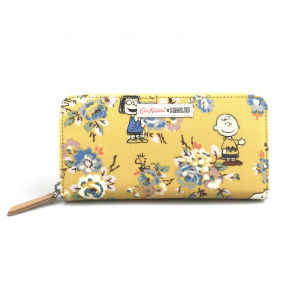 Cath Kidston x Peanuts Special Edition ฉบับพิเศษ Continental Zip Wallet กระเป๋าสตางค์ซิปยาว Water Resistant กันน้ำ Matt Oilcloth Long Zipped Purse Snoopy Kingswood Rose ลายสนูปปี้และดอกไม้ Yellow - Lazada