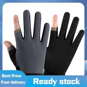 💥💥💥 ฤดูร้อนผู้ชายถุงมือตกปลาผู้หญิงสองนิ้วตัดหน้าจอสัมผัสชาย angling Anti-SLIP Sun-proof Breathable cycling Fitness gloves