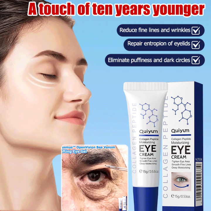 QUIYUM Collagen Peptide Moisturizing Eye Cream Antiaging Hyaluronic