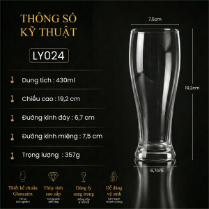 Ly Thủy Tinh Bia Weizen - Slim | 430ml | [LYNOIR_LY024]