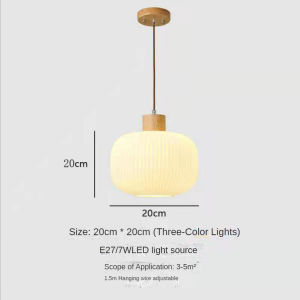 Japanese Style Pendant Light White Dull polished Glass LED Ceiling Lights Restaurant Bar Lamp Bedroom Bedside Chandelier Solid Wood Glass