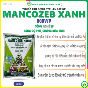 Thuốc Trừ Bệnh BYPHAN 800WP – MANCOZEB XANH 800WP  Công Nghệ SP Tăng Độ Phủ Chống Rửa Trôi (Gói 1kg)