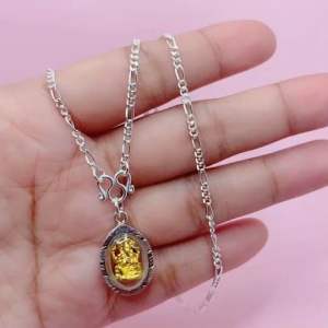 เงินแท้ 925/สร้อยคอเงินแท้ พร้อมจี้เงินแท้ พระพิฆเนศ เทพเจ้าแห่งความสําเร็จ ขนาดสร้อยคอ 2.5 มิล ยาว 16 นิ้ว 18 นิ้ว NS125P02