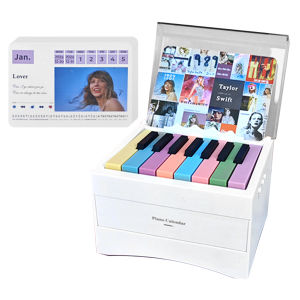 [Chunkbass] BT Piano Calendar 2025 15 Keys Piano Calendar Playable Mini Piano Calendar with 27 Music Calendar Cards Gift for Fans