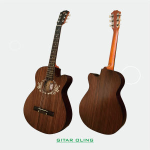 Gitar Akustik Pemula Oling SS-OP28 Senar String Guitar - Warna Natural Hitam Coklat Rosewood