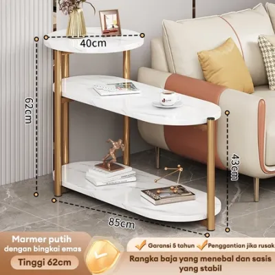 Meja Tamu Meja Kopi Meja Nakas Meja Minimalis Meja Samping Tiga Tingkat Meja Teras Meja motif marmer minimalis