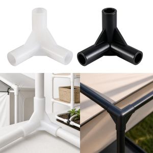 KDAKY0490 5pcs 8mm Plastic Pipe Joint Connector White Black Two way 90 Degree Tee Way Elbow Connector Plant Support High Quality DIY Shelf Water Tube Joint