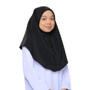 Tudung Sekolah Dua Lapis Berzip putih dan Berwarna Soft Koshibo Original Tudung Si Comel TSC Tudung Sekolah Rendah dan Tudung Sekolah Menengah
