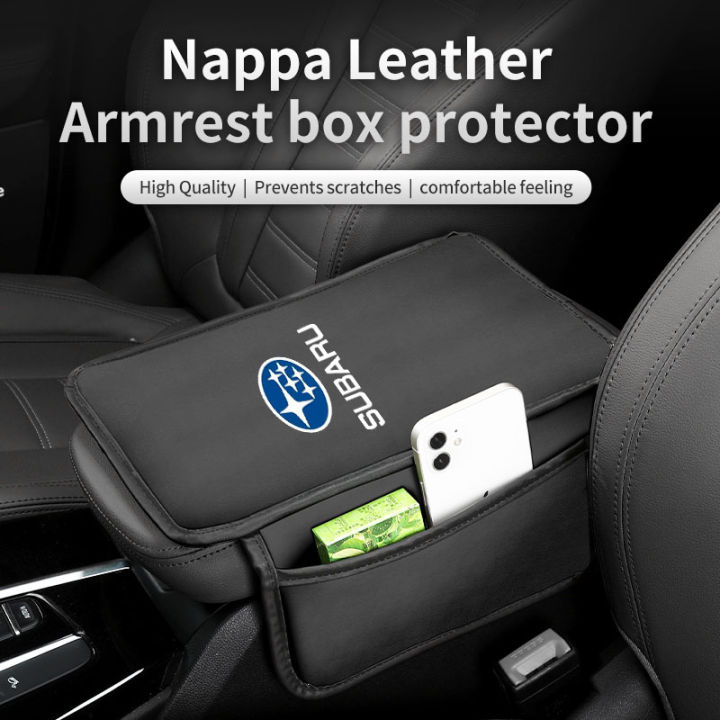 Leather Center Console Covers Car Armrest Mat For Subaru Crosstrek