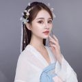 MZP Chinese Hair Accessories Retro Girl Hair Accessories Ancient Headwear Hair Band Chinese Wedding Bride Headpiece Metal Hairpin Tassel Ribbon Hanfu Hair Crown Ancient Style Hairpin Chinese Style Headwear Flower Headband. 
