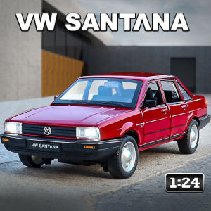 1:24 Scale VW Santana Alloy Car Model Diecast Car Sound Light Car Lovers Collection Kids Birthday Gift Metal Boys Toys