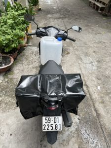 Túi đôi đựng đồ nghề dụng cụ vải bạt dày chống nước D32xR22x28cm đen dành cho điện lực viễn thông