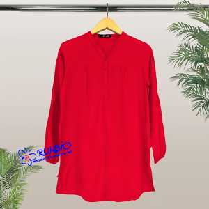 Blus Atasan Wanita Dewasa Lengan Panjang Bahan Katun Rayon Premium Polos Terbaru Kecil dan Jumbo