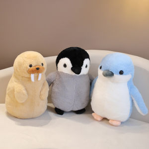 JOJO CASTLE 35/45cm Cute Penguin Walrus Plush Toys Stuffed Soft Animal Pillow Kawaii Toys for Children Baby Birthday Christmas Gifts