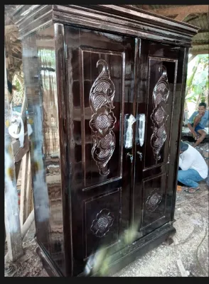lemari pakaian 2 pintu full kayu jati
