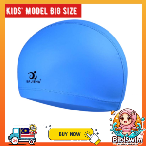 BIBISWIM Comfortable Silicone PU Coated Swim Swimming Cap Hat for Kid | Topi Renang Budah Kanak Kanak Kartun