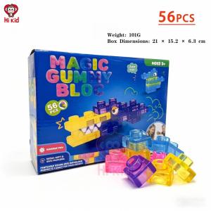 [SG Seller]Gummy Building Blocks for Kids 40PCS Transparent Soft Jelly Bricks Educational Sensory STEM Toy for Toddlers