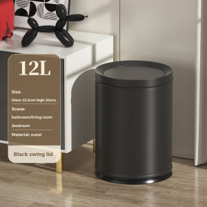 Thùng rác nắp xoay phòng tắm 9L/10L/12L thùng rác kim loại hai lớp Thùng rác hiện đại cho phòng tắm phòng ngủ phòng khách khách sạn văn phòng