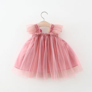 Dress Tile Import Anak Perempuan Gaun Pesta Mini Tutu Pink Tulle