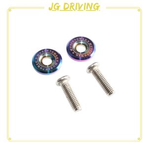 【Top-rated】 JD 2pcs Car License Plate Frame Bolt Mugen Motorcycle Auto Number Plate Frame Bolts Screw Titanium Blue Aluminum Waterproof Screws Automobile Exterior Accessories