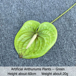 6pcs Realistic Artificial Anthurium Flowers - Lifelike Red Indoor Decor for Home & Office