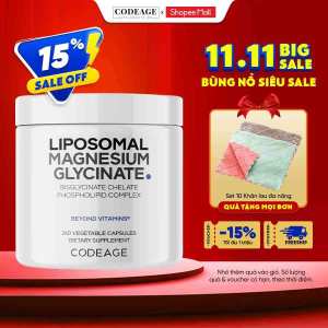 [ HÀNG CÔNG TY ] TPBVSK Viên uống hỗ trợ cải thiện chức năng hệ thần kinh Codeage Liposomal Magnesium Glycinate 240 viên